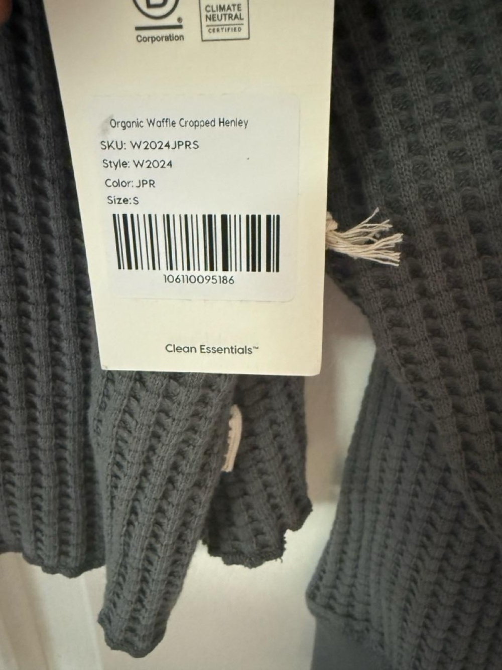 Mate the label Organic Waffle Cropped Henley - Picture 8 of 8